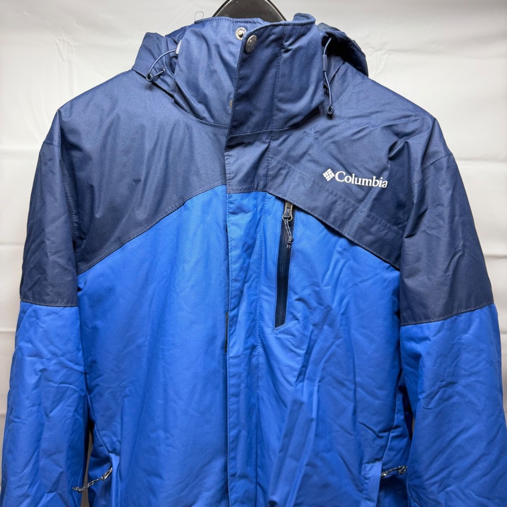 Columbia Last Tracks 2 Hooded Jacket Mens Large Blue Waterproof Insulated WO2199